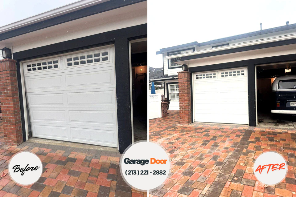 Before and after: garage door spring repair North Beach, MD